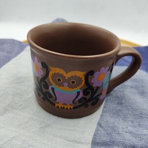 Sadler England Brown Owl Mug with Floral Design